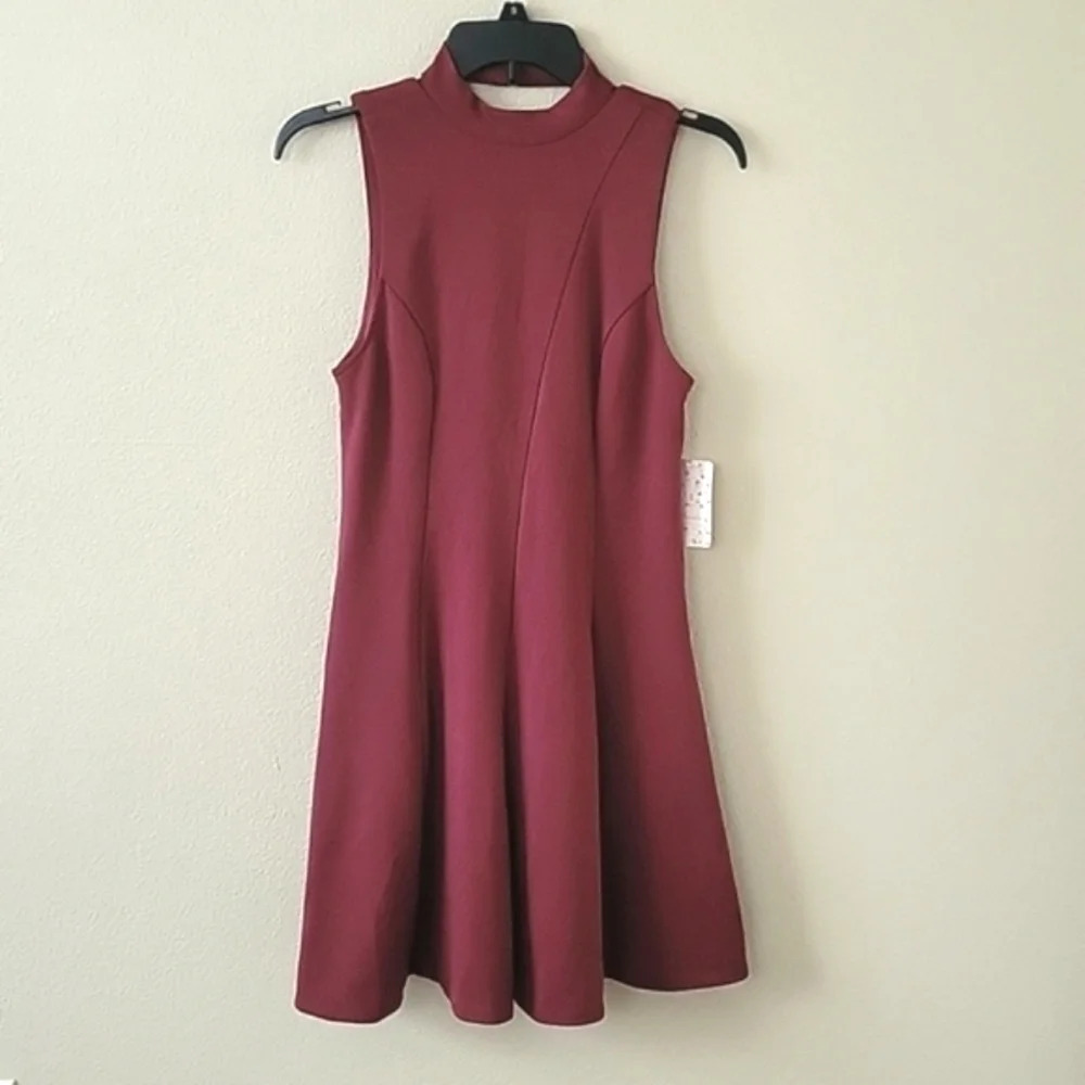 Free People Auburn Red Layla Knit Skater Dress - Size Small